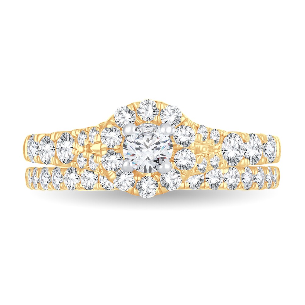 Diamond Bridal Set 1 ct tw Round 14K Yellow Gold 5x75yr3f Diamond Bridal Set 1 ct tw Round 14K Yellow Gold 5x75yr3f