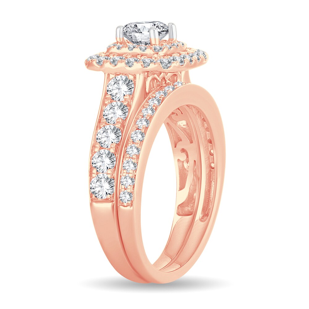 Diamond Bridal Set 2 ct tw Princess 14K Rose Gold 65R9FfKj Diamond Bridal Set 2 ct tw Princess 14K Rose Gold 65R9FfKj