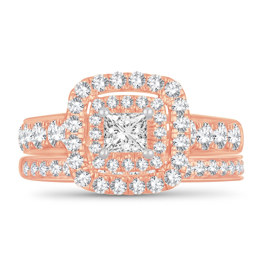 Diamond Bridal Set 2 ct tw Princess 14K Rose Gold 65R9FfKj Diamond Bridal Set 2 ct tw Princess 14K Rose Gold 65R9FfKj