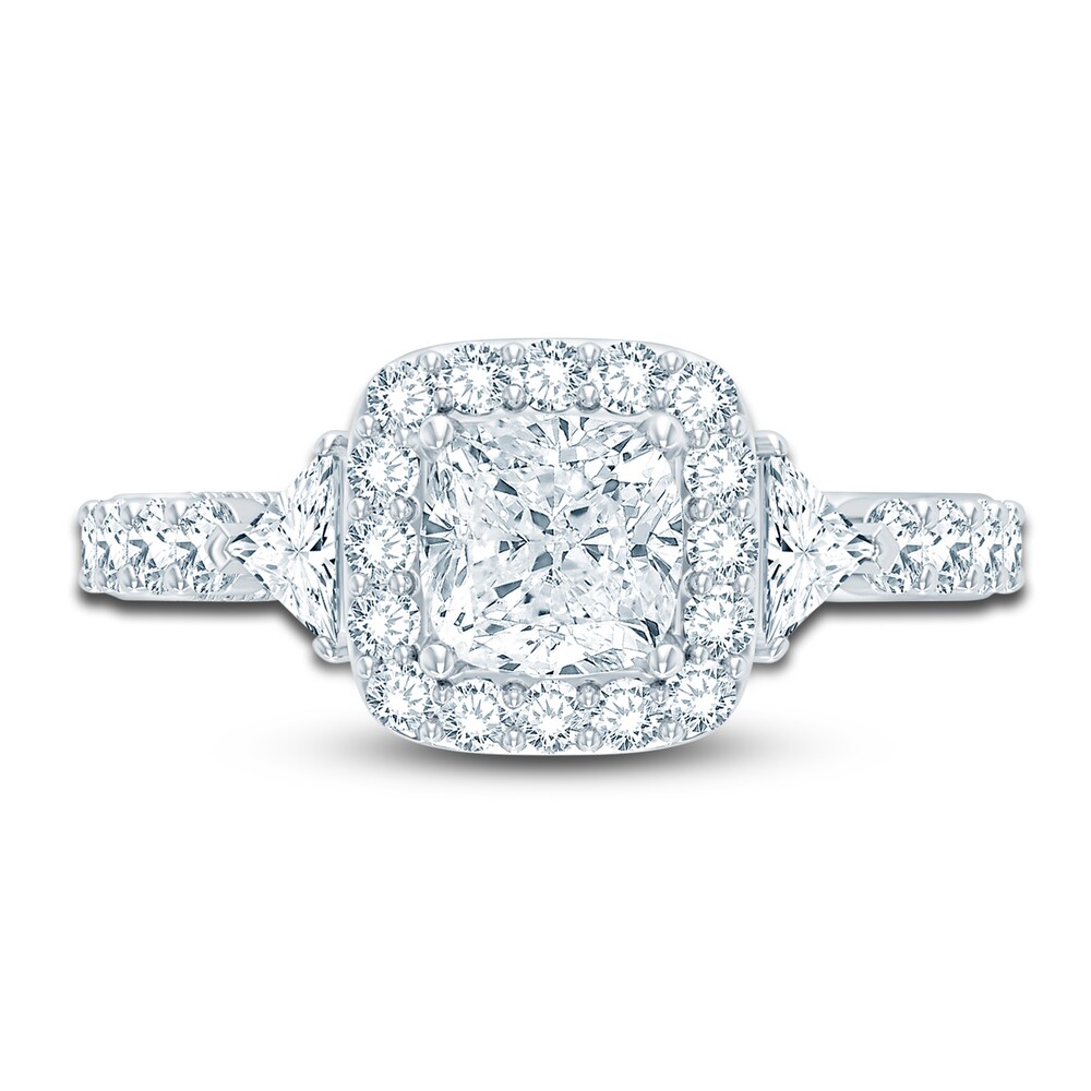Pnina Tornai Lab-Created Diamond Engagement Ring 2-7/8 ct tw Cushion/Trillion/ Round 14K White Gold 68bHv26N Pnina Tornai Lab-Created Diamond Engagement Ring 2-7/8 ct tw Cushion/Trillion/ Round 14K White Gold 68bHv26N