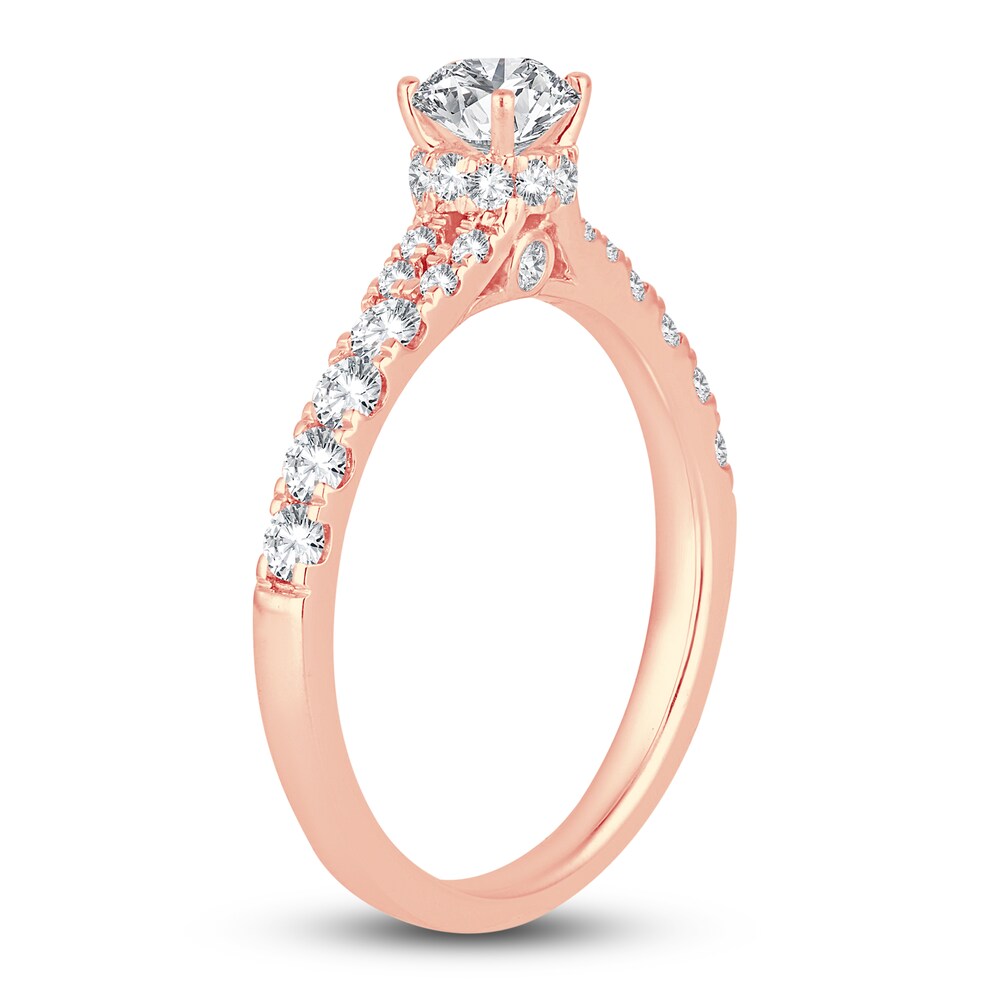 Diamond Engagement Ring 1 ct tw Round 14K Rose Gold 6BAElW6X Diamond Engagement Ring 1 ct tw Round 14K Rose Gold 6BAElW6X