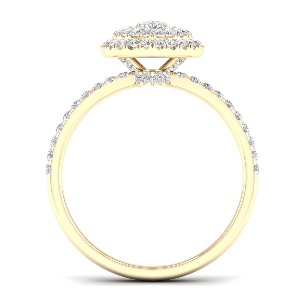 Diamond Engagement Ring 3/4 ct tw Pear-shaped/Round 14K Yellow Gold 6NcxhVKg Diamond Engagement Ring 3/4 ct tw Pear-shaped/Round 14K Yellow Gold 6NcxhVKg