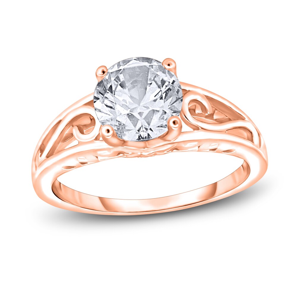 Diamond Solitaire Scroll Engagement Ring 1/2 ct tw Round 14K Rose Gold (I2/I) 6PUQFTGY Diamond Solitaire Scroll Engagement Ring 1/2 ct tw Round 14K Rose Gold (I2/I) 6PUQFTGY