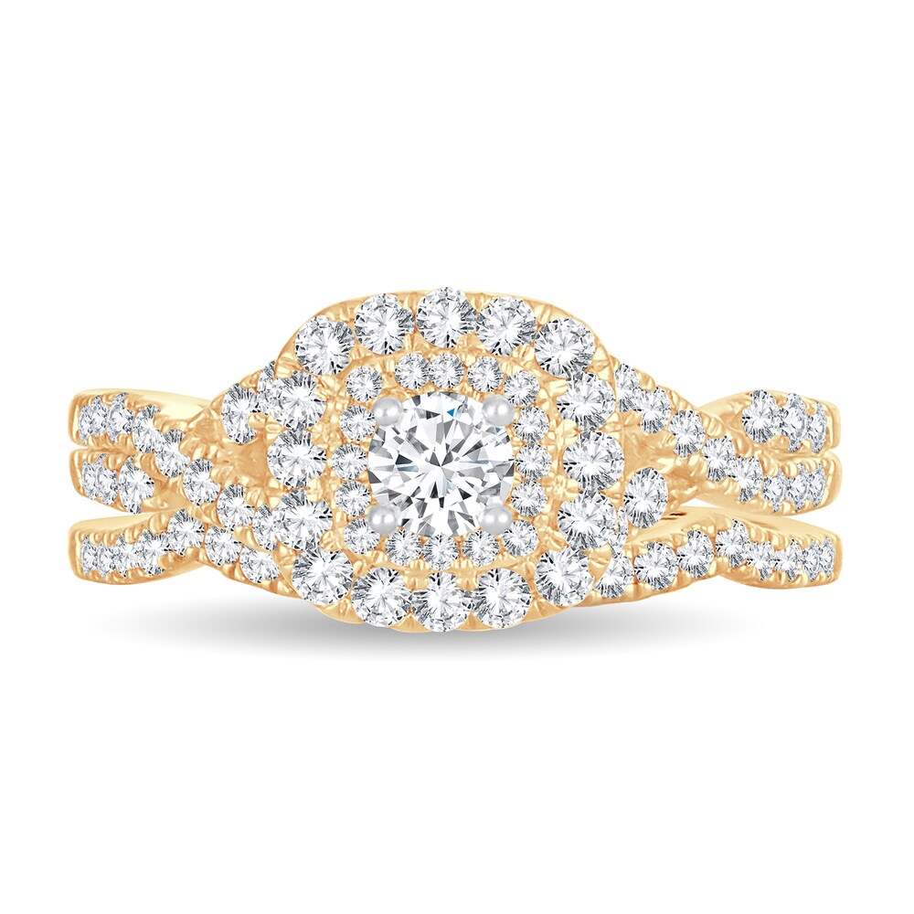 Diamond Bridal Set 1 ct tw Round 14K Yellow Gold 6RRDv6n4 Diamond Bridal Set 1 ct tw Round 14K Yellow Gold 6RRDv6n4