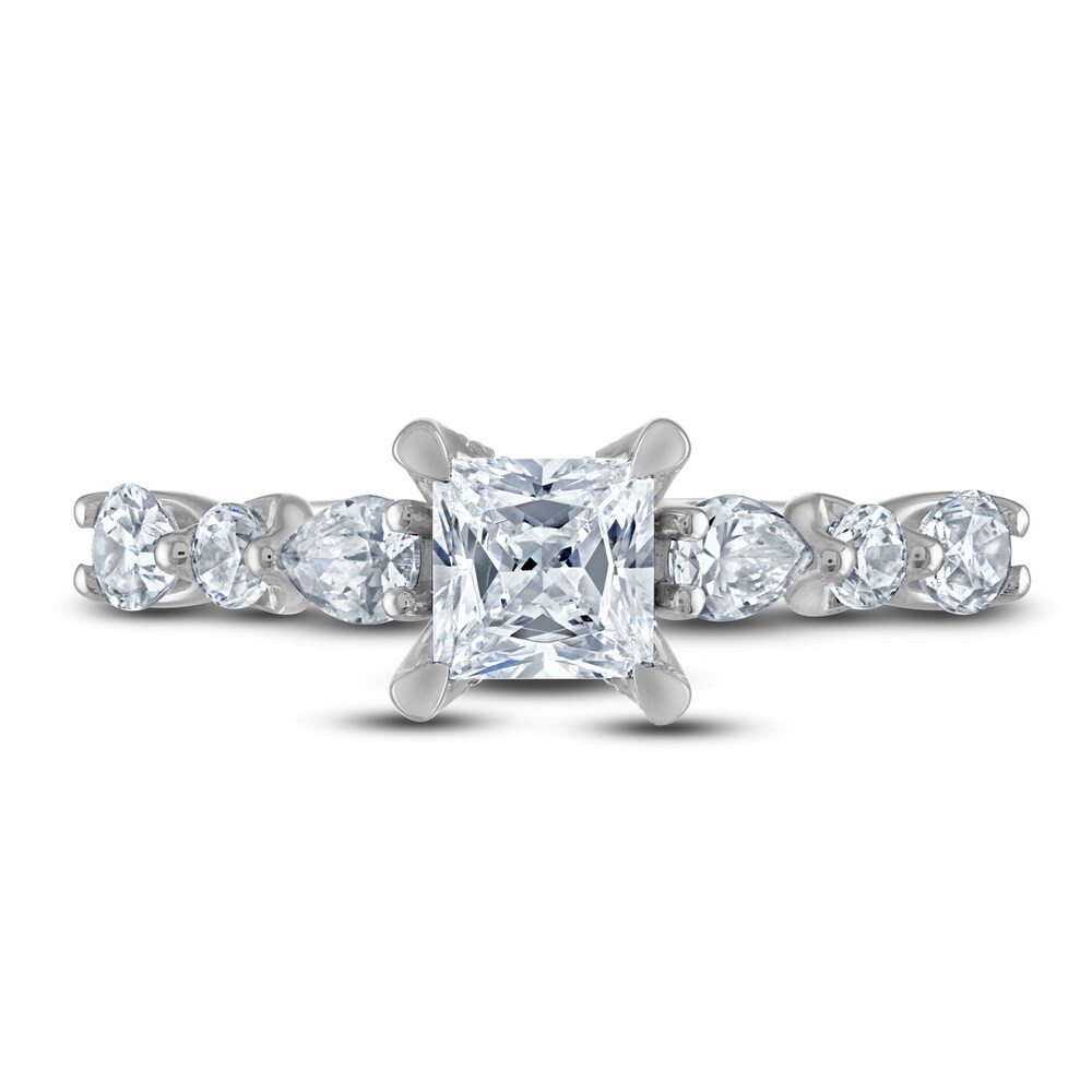 Certified Diamond Engagement Ring 1-1/5 ct tw Princess/Round /Pear 14K White Gold 6Ss8vKoz Certified Diamond Engagement Ring 1-1/5 ct tw Princess/Round /Pear 14K White Gold 6Ss8vKoz