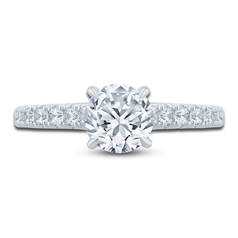 Diamond Hidden Halo Engagement Ring 1-1/2 ct tw Round 14K White Gold 6kZnXwjd