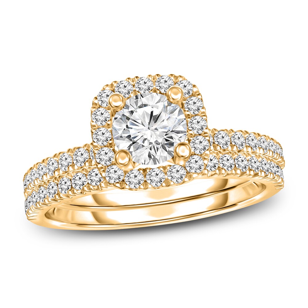 Diamond Bridal Set 3/4 ct tw Round 14K Yellow Gold 6mkSDmAS Diamond Bridal Set 3/4 ct tw Round 14K Yellow Gold 6mkSDmAS