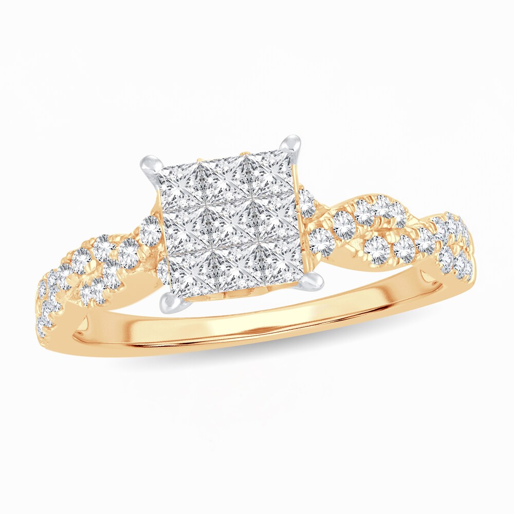 Diamond Ring 3/4 ct tw Princess 14K Yellow Gold 6pVS2AyY Diamond Ring 3/4 ct tw Princess 14K Yellow Gold 6pVS2AyY