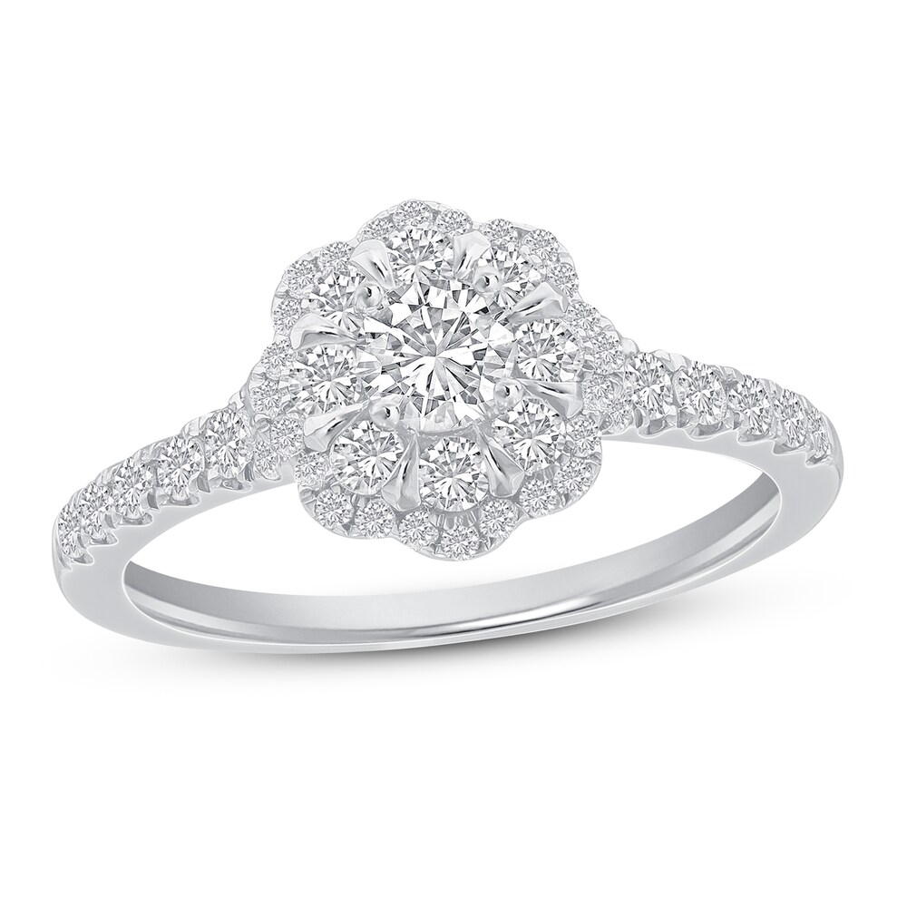 Diamond Engagement Ring 7/8 ct tw Round 14K White Gold 6zoEFJMT Diamond Engagement Ring 7/8 ct tw Round 14K White Gold 6zoEFJMT