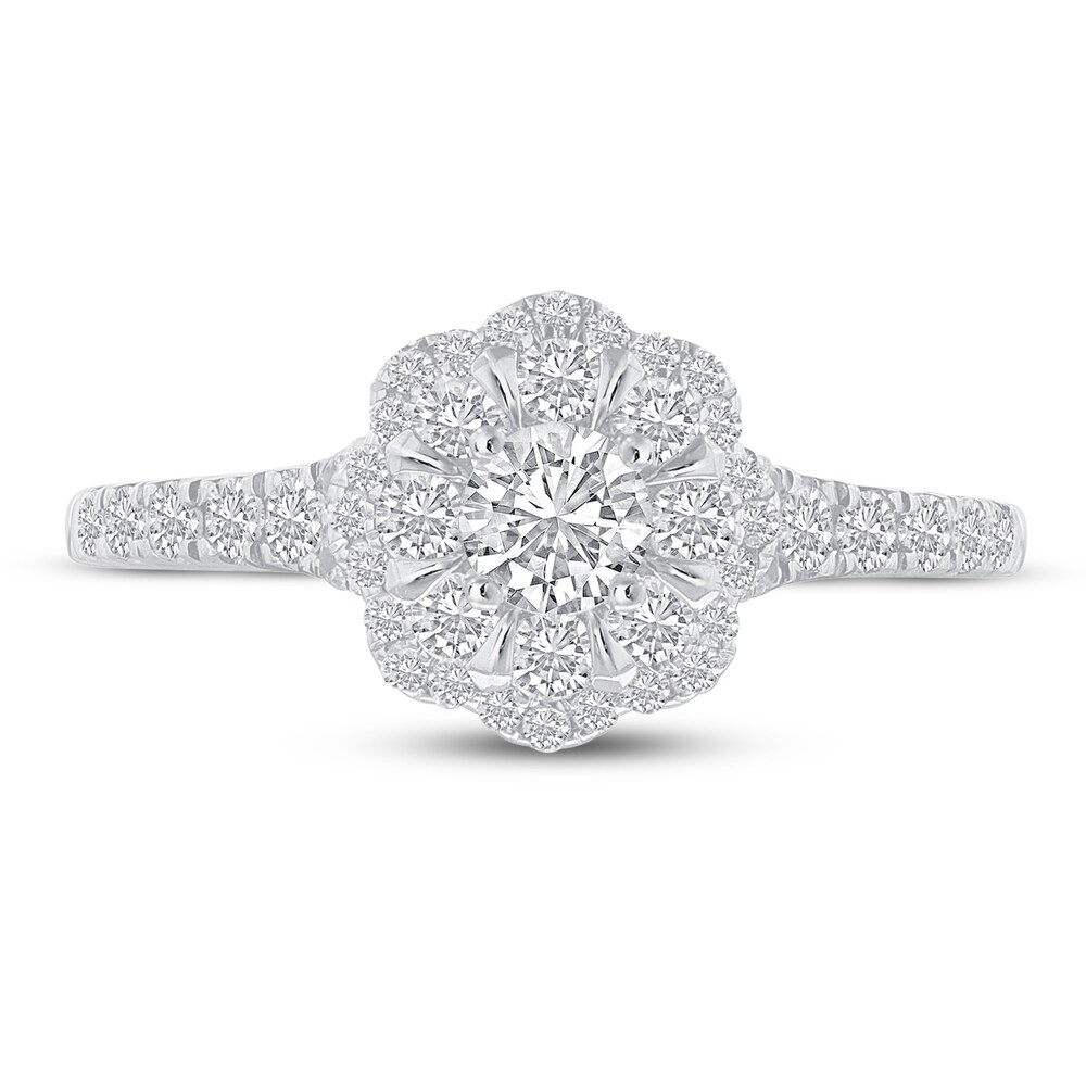 Diamond Engagement Ring 7/8 ct tw Round 14K White Gold 6zoEFJMT Diamond Engagement Ring 7/8 ct tw Round 14K White Gold 6zoEFJMT