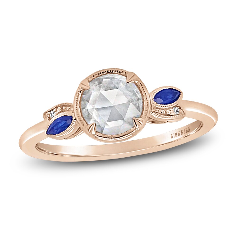 Kirk Kara Natural Blue Sapphire Engagement Ring 1/2ct tw Rose-cut 14K Rose Gold 7DW7vCty Kirk Kara Natural Blue Sapphire Engagement Ring 1/2ct tw Rose-cut 14K Rose Gold 7DW7vCty