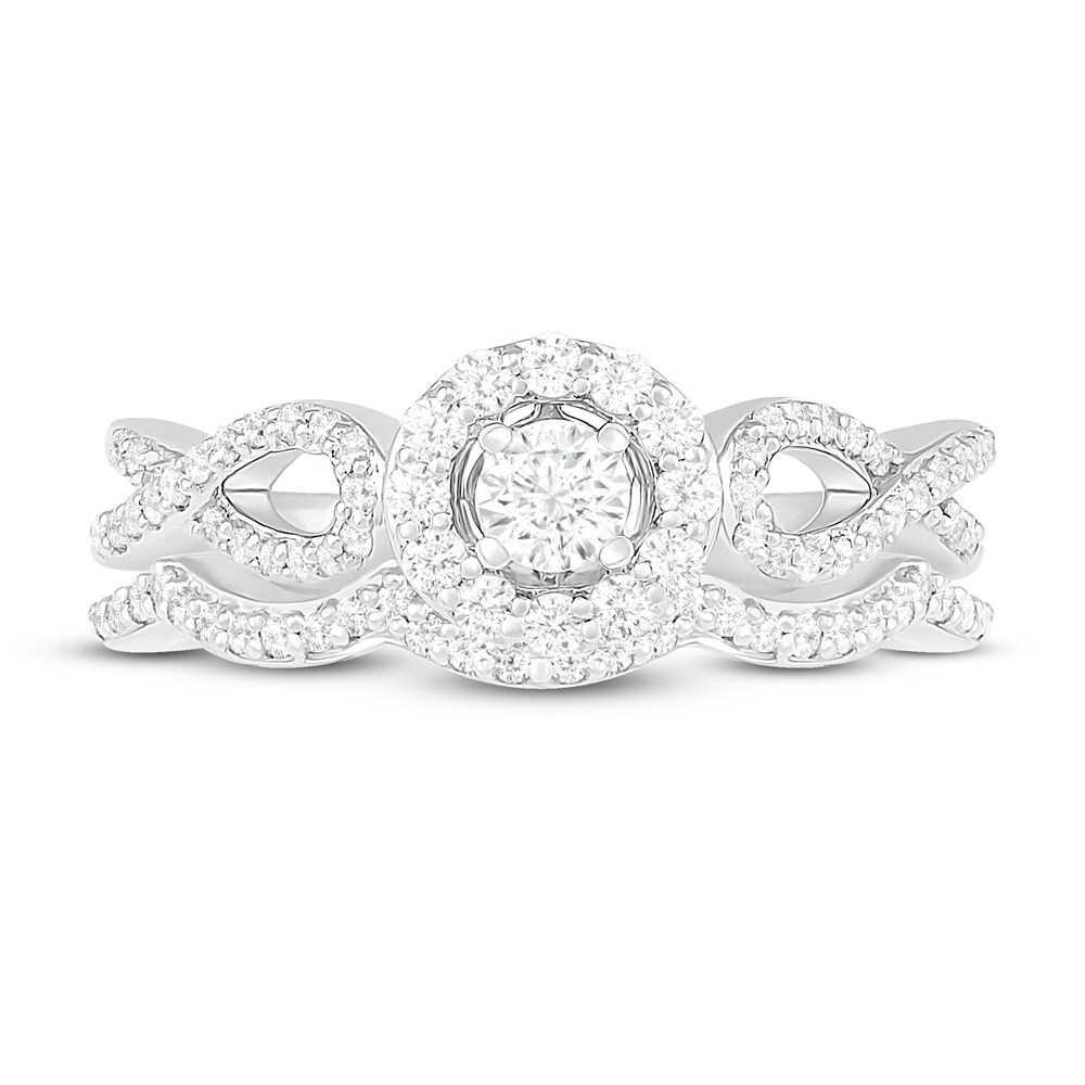 Diamond Bridal Set 1/2 ct tw Round 14K White Gold 7L1G3Set Diamond Bridal Set 1/2 ct tw Round 14K White Gold 7L1G3Set