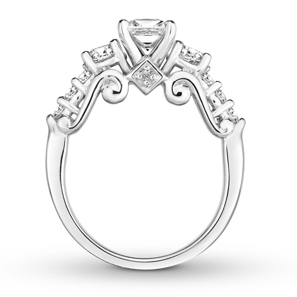 3-Stone Diamond Ring 1-3/8 ct tw Princess/Round 14K White Gold 7RNcSK0H 3-Stone Diamond Ring 1-3/8 ct tw Princess/Round 14K White Gold 7RNcSK0H