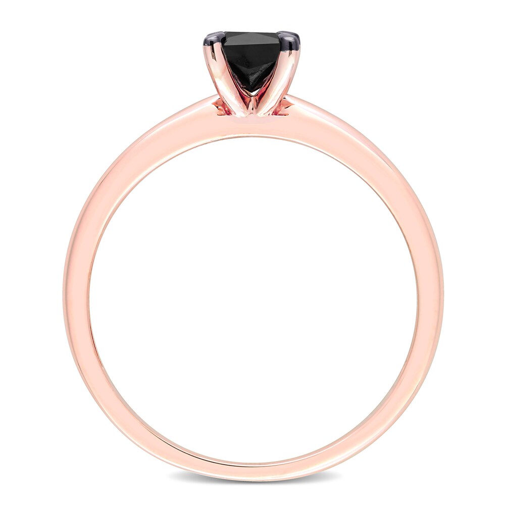 Black Diamond Solitaire Engagement Ring 1/2 ct tw Princess-cut 14K Rose Gold 80w5fXG4 Black Diamond Solitaire Engagement Ring 1/2 ct tw Princess-cut 14K Rose Gold 80w5fXG4