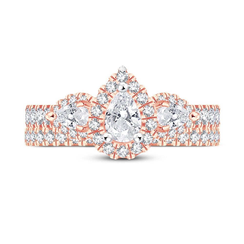 Diamond Bridal Set 2 ct tw Pear-shaped/Round-cut 14K Rose Gold 81Pdc73f