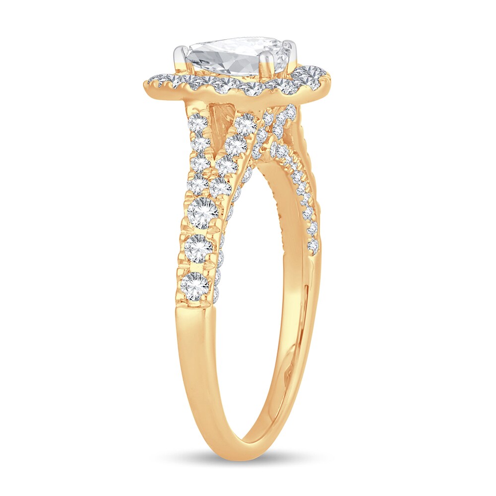 Diamond Engagement Ring 1-1/4 ct tw Round/Pear-shaped 14K Yellow Gold 86yc3HOq Diamond Engagement Ring 1-1/4 ct tw Round/Pear-shaped 14K Yellow Gold 86yc3HOq