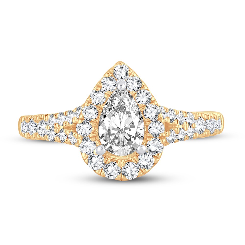 Diamond Engagement Ring 1-1/4 ct tw Round/Pear-shaped 14K Yellow Gold 86yc3HOq Diamond Engagement Ring 1-1/4 ct tw Round/Pear-shaped 14K Yellow Gold 86yc3HOq