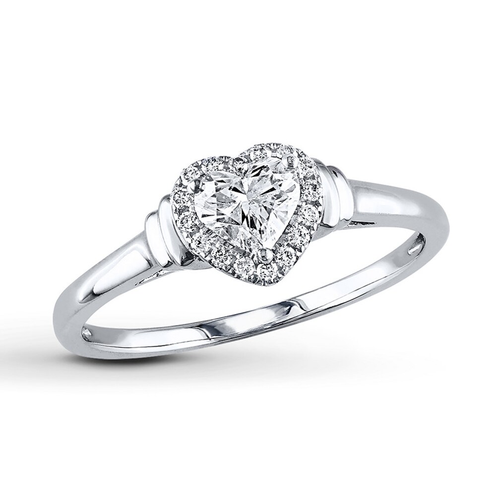Diamond Engagement Ring 1/2 ct tw Heart-Shaped 14K White Gold 8832d1Ub Diamond Engagement Ring 1/2 ct tw Heart-Shaped 14K White Gold 8832d1Ub
