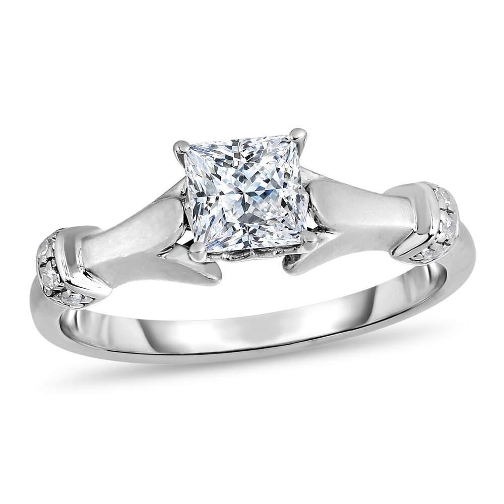 Diamond Ring 3/4 ct tw Princess/Round 14K White Gold 8GVMCooC Diamond Ring 3/4 ct tw Princess/Round 14K White Gold 8GVMCooC