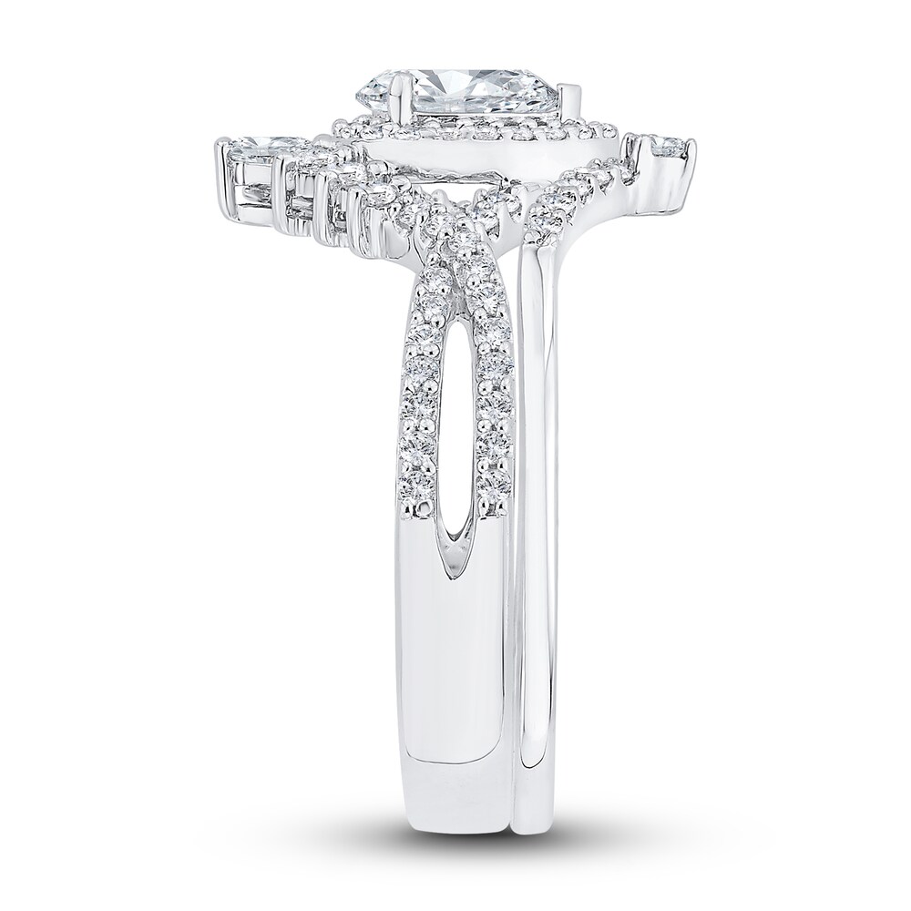 Diamond Engagement Ring 7/8 ct tw Pear/Round 14K White Gold 8UYaJtCj Diamond Engagement Ring 7/8 ct tw Pear/Round 14K White Gold 8UYaJtCj