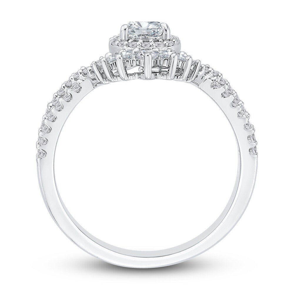 Diamond Engagement Ring 7/8 ct tw Pear/Round 14K White Gold 8UYaJtCj Diamond Engagement Ring 7/8 ct tw Pear/Round 14K White Gold 8UYaJtCj