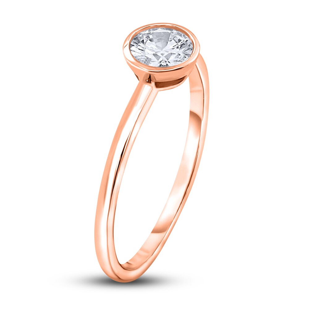 Diamond Solitaire Engagement Ring 1/2 ct tw Bezel-Set Round 14K Rose Gold (I2/I) 8cIQSJvJ Diamond Solitaire Engagement Ring 1/2 ct tw Bezel-Set Round 14K Rose Gold (I2/I) 8cIQSJvJ