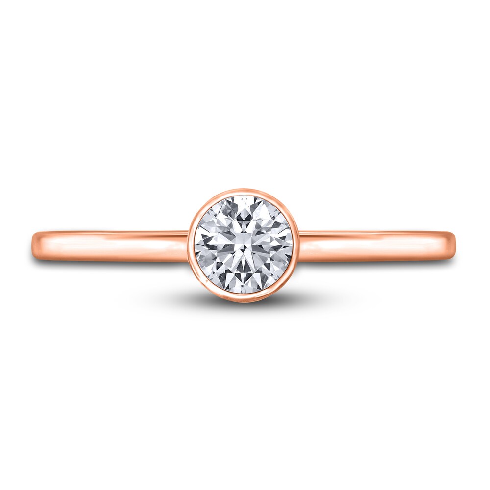 Diamond Solitaire Engagement Ring 1/2 ct tw Bezel-Set Round 14K Rose Gold (I2/I) 8cIQSJvJ Diamond Solitaire Engagement Ring 1/2 ct tw Bezel-Set Round 14K Rose Gold (I2/I) 8cIQSJvJ
