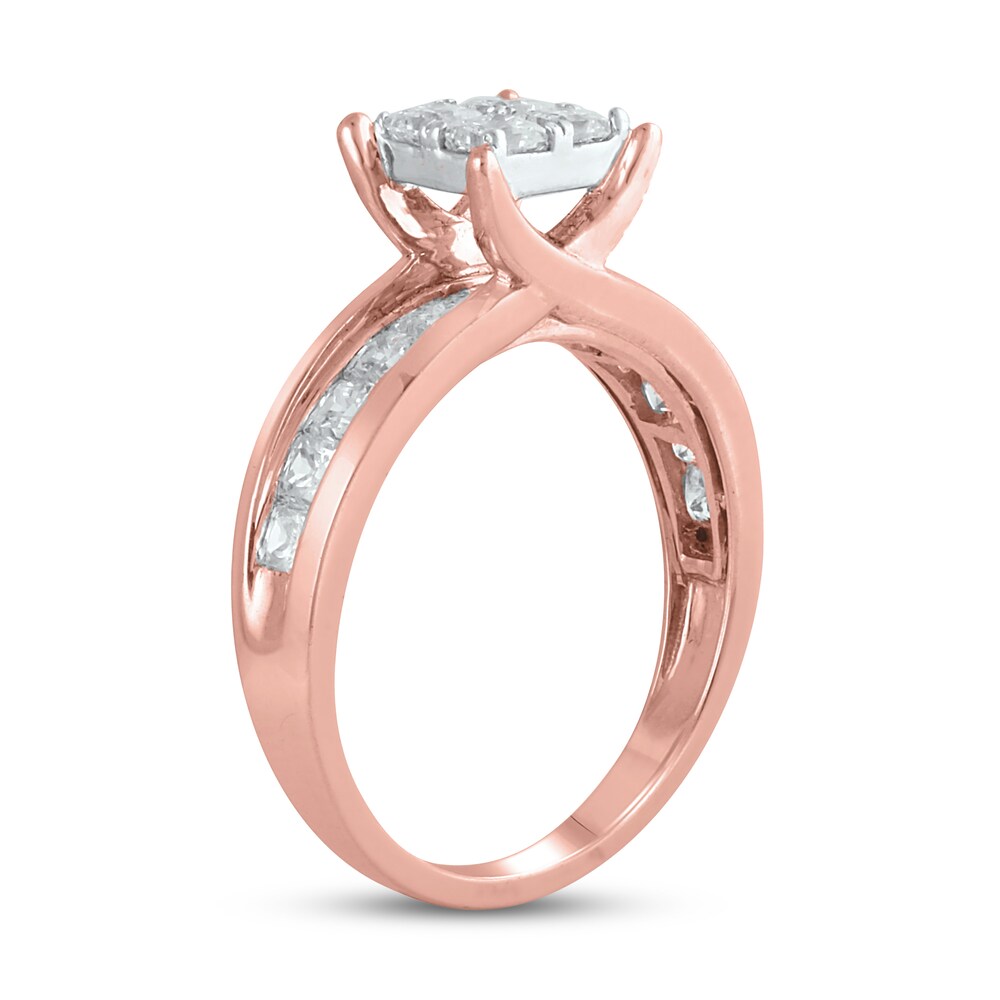 Diamond Engagement Ring 1-1/2 ct tw Round 14K Rose Gold 8lPy09WV Diamond Engagement Ring 1-1/2 ct tw Round 14K Rose Gold 8lPy09WV