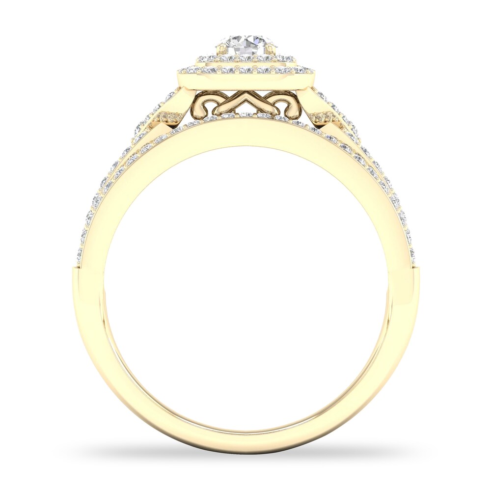 Diamond Bridal Set 5/8 ct tw Round 14K Yellow Gold 8qv3sHot
