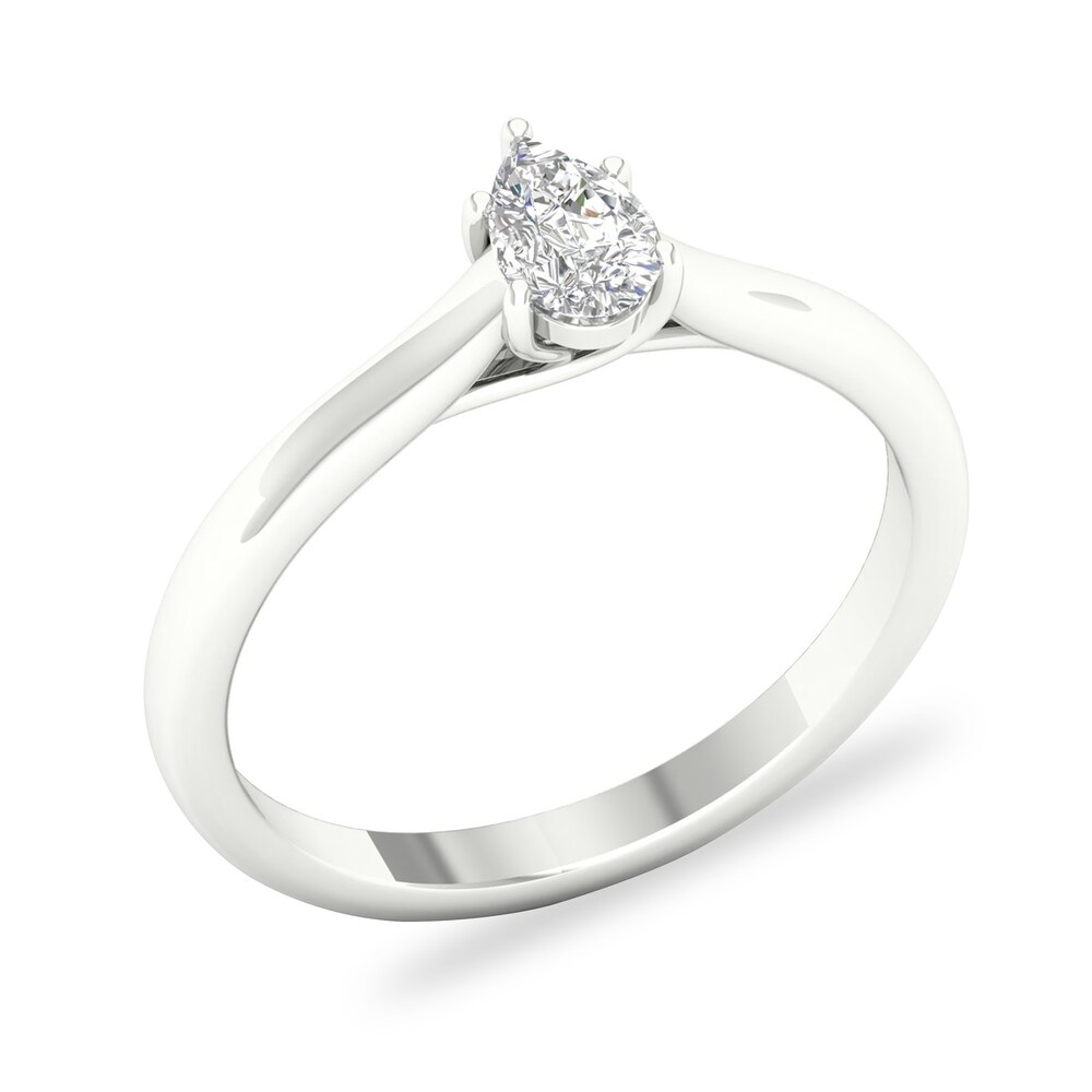 Diamond Solitaire Ring 1/3 ct tw Pear-shaped 14K White Gold (SI2/I) 8vOO3vVS Diamond Solitaire Ring 1/3 ct tw Pear-shaped 14K White Gold (SI2/I) 8vOO3vVS