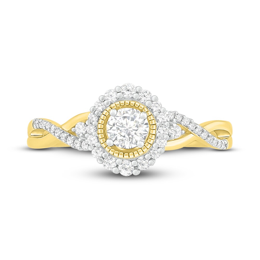 Diamond Engagement Ring 3/8 ct tw Round 14K Yellow Gold 92LaiALP Diamond Engagement Ring 3/8 ct tw Round 14K Yellow Gold 92LaiALP