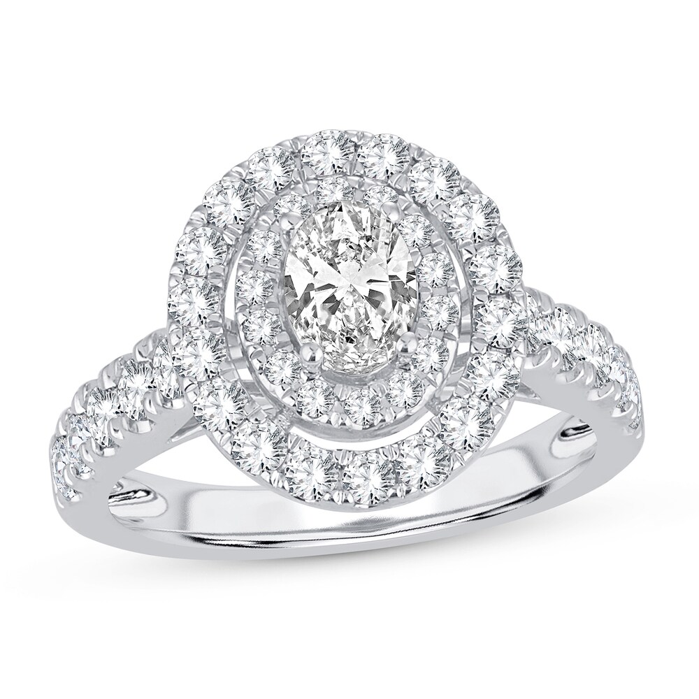 Diamond Ring 1-1/2 ct tw Oval 14K White Gold 9BzXVmow Diamond Ring 1-1/2 ct tw Oval 14K White Gold 9BzXVmow