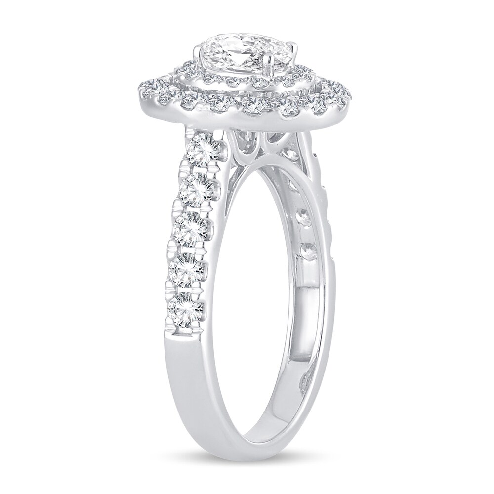 Diamond Ring 1-1/2 ct tw Oval 14K White Gold 9BzXVmow Diamond Ring 1-1/2 ct tw Oval 14K White Gold 9BzXVmow