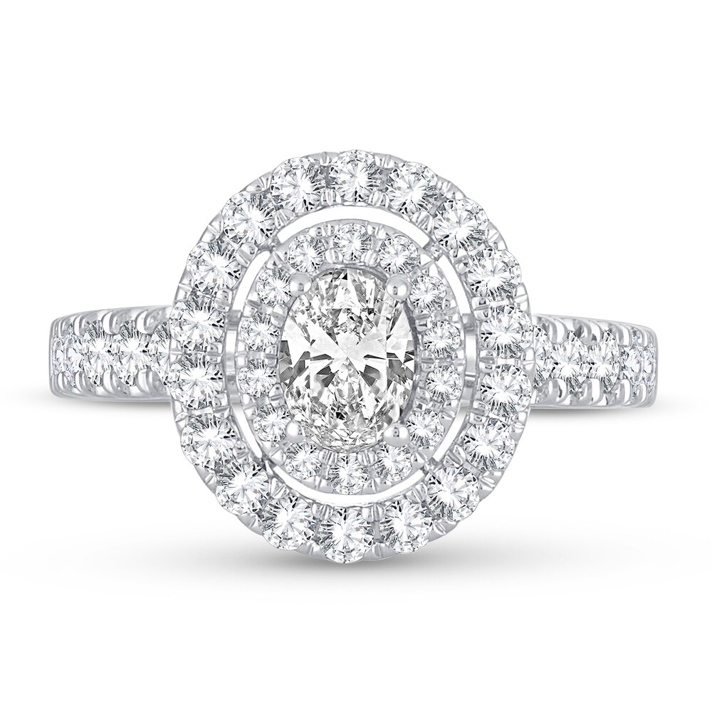 Diamond Ring 1-1/2 ct tw Oval 14K White Gold 9BzXVmow Diamond Ring 1-1/2 ct tw Oval 14K White Gold 9BzXVmow