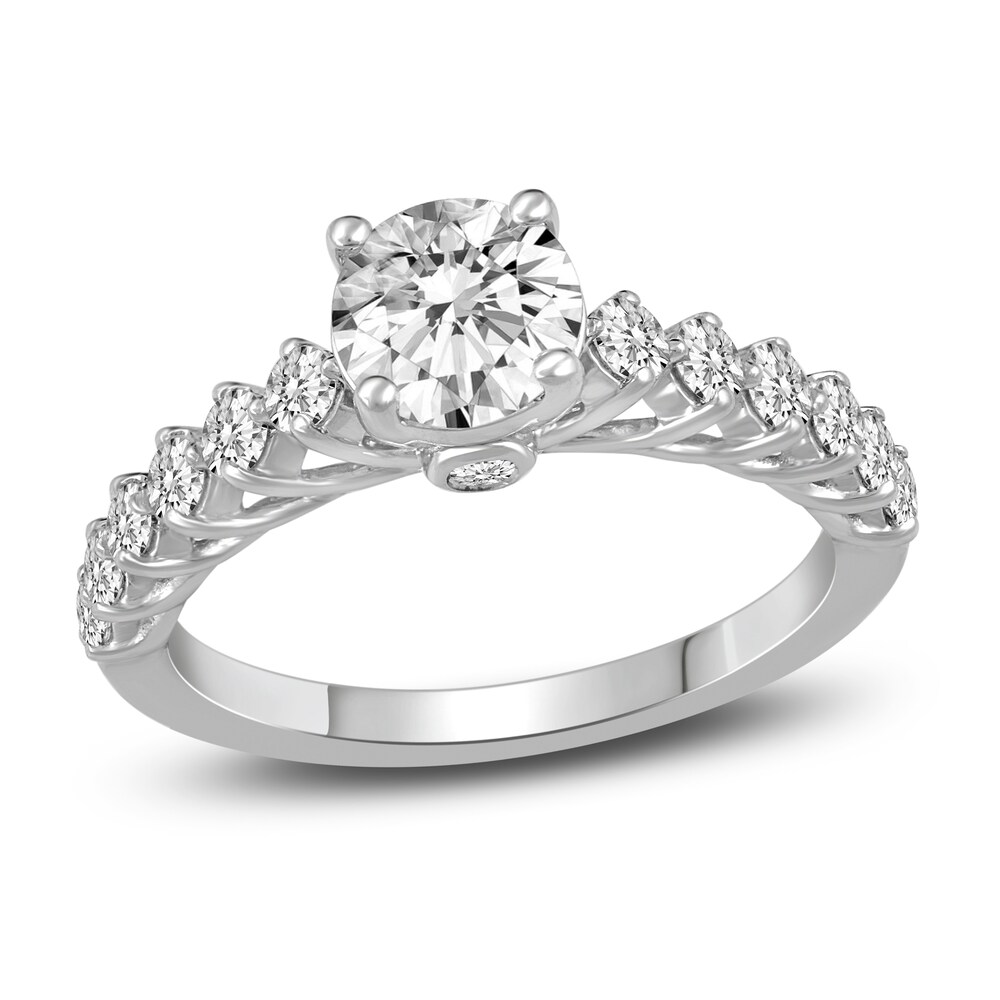 Diamond Engagement Ring 1-3/8 ct tw Round 14K White Gold 9FysdBXr Diamond Engagement Ring 1-3/8 ct tw Round 14K White Gold 9FysdBXr