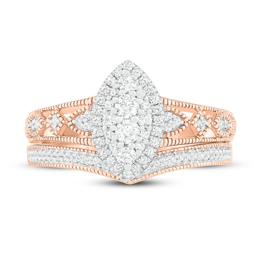 Diamond Bridal Set 1/2 ct tw Round 14K Rose Gold 9IaOTxzn Diamond Bridal Set 1/2 ct tw Round 14K Rose Gold 9IaOTxzn