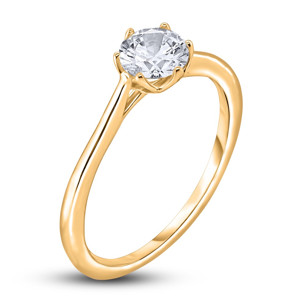 Diamond Cathedral Solitaire Engagement Ring 1/2 ct tw Round 14K Yellow Gold (I2/I) 9SPb02Nr Diamond Cathedral Solitaire Engagement Ring 1/2 ct tw Round 14K Yellow Gold (I2/I) 9SPb02Nr