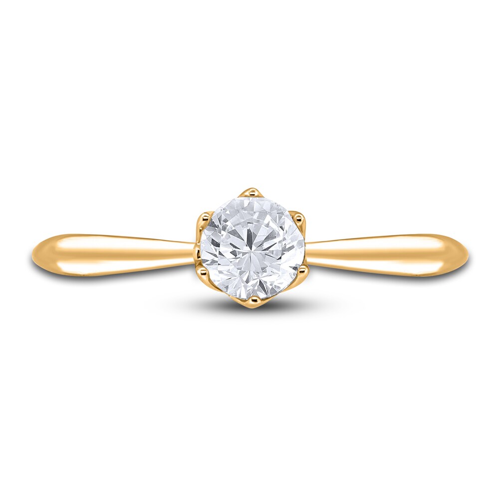 Diamond Cathedral Solitaire Engagement Ring 1/2 ct tw Round 14K Yellow Gold (I2/I) 9SPb02Nr Diamond Cathedral Solitaire Engagement Ring 1/2 ct tw Round 14K Yellow Gold (I2/I) 9SPb02Nr