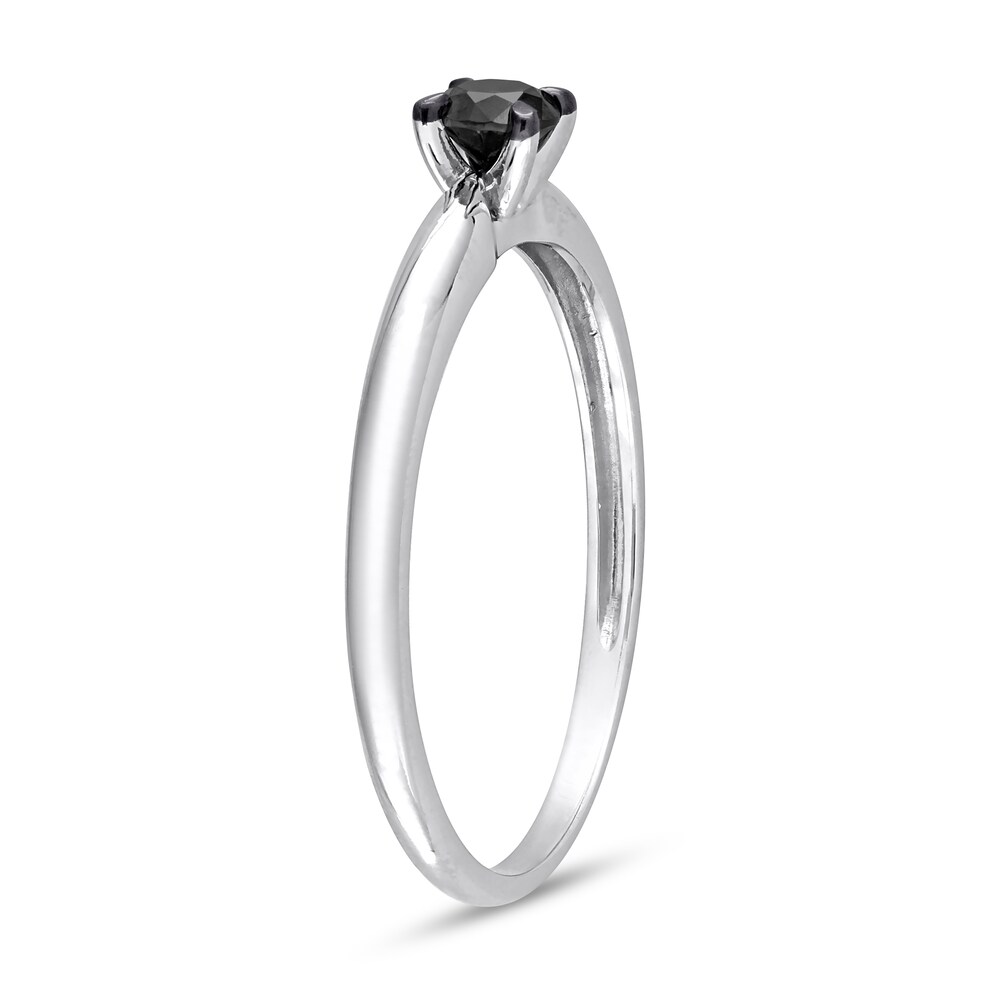 Black Diamond Solitaire Engagement Ring 1/4 ct tw Round-cut 14K White Gold 9Ss96wWm Black Diamond Solitaire Engagement Ring 1/4 ct tw Round-cut 14K White Gold 9Ss96wWm