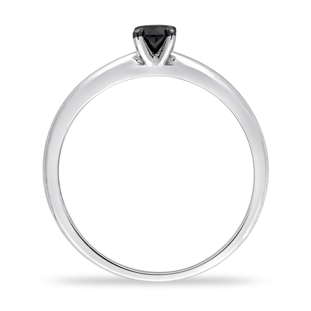 Black Diamond Solitaire Engagement Ring 1/4 ct tw Round-cut 14K White Gold 9Ss96wWm Black Diamond Solitaire Engagement Ring 1/4 ct tw Round-cut 14K White Gold 9Ss96wWm