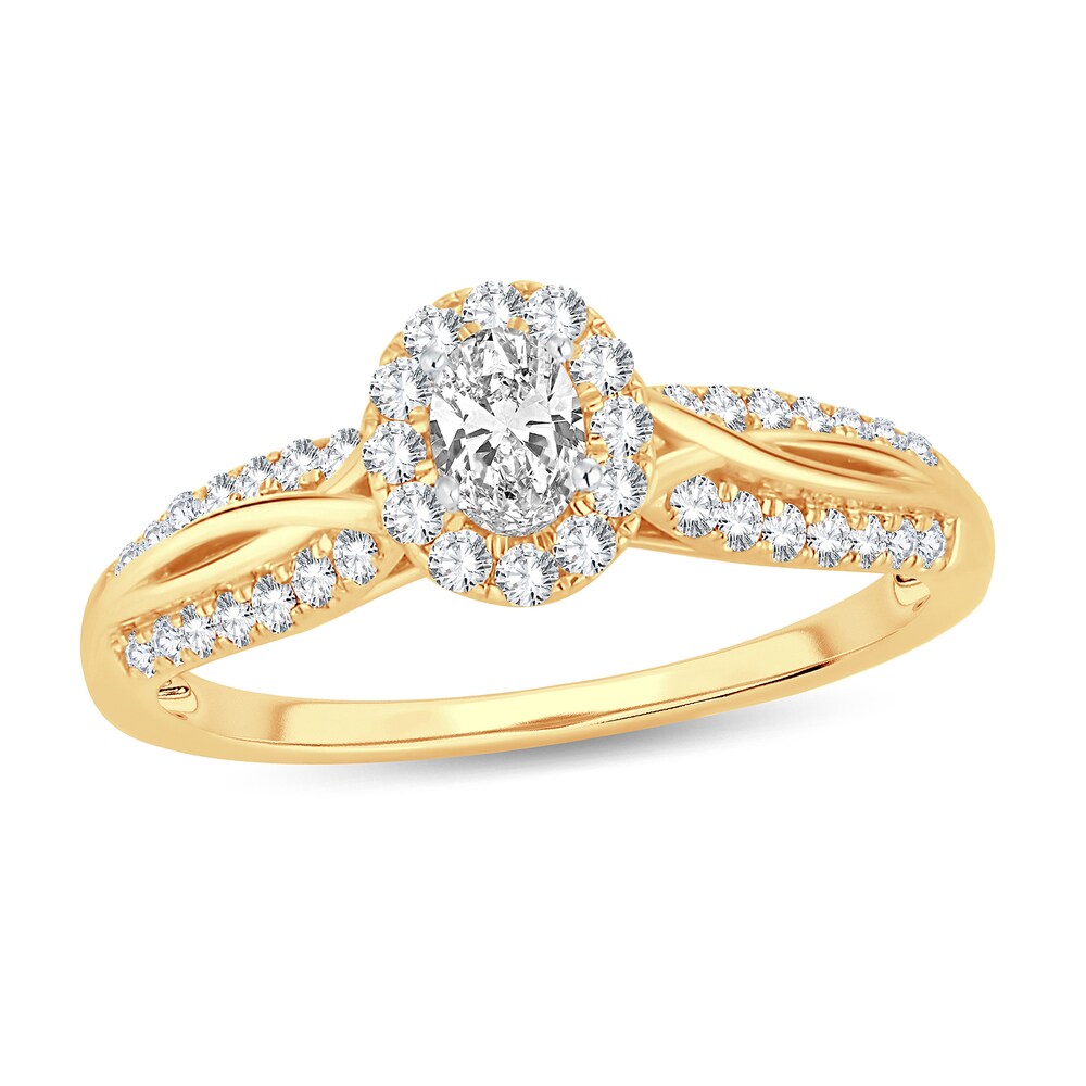 Diamond Ring 1/2 ct tw Oval 14K Yellow Gold 9fB7qoiP Diamond Ring 1/2 ct tw Oval 14K Yellow Gold 9fB7qoiP