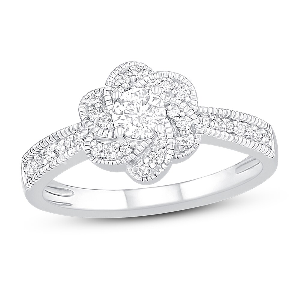 Diamond Engagement Ring 3/8 ct tw Round 14K White Gold 9gYdj7QJ Diamond Engagement Ring 3/8 ct tw Round 14K White Gold 9gYdj7QJ