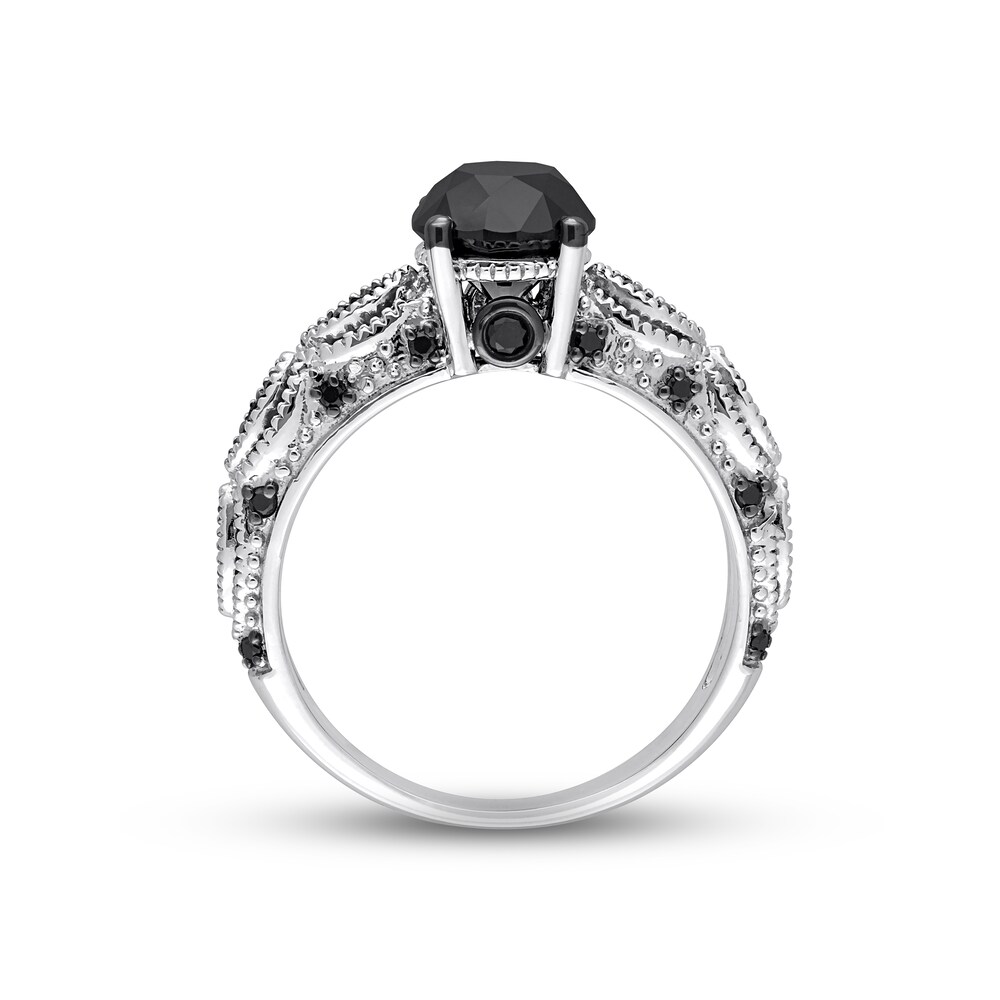 Black Diamond Engagement Ring 2 ct tw Round 10K White Gold 9hzz71SS Black Diamond Engagement Ring 2 ct tw Round 10K White Gold 9hzz71SS