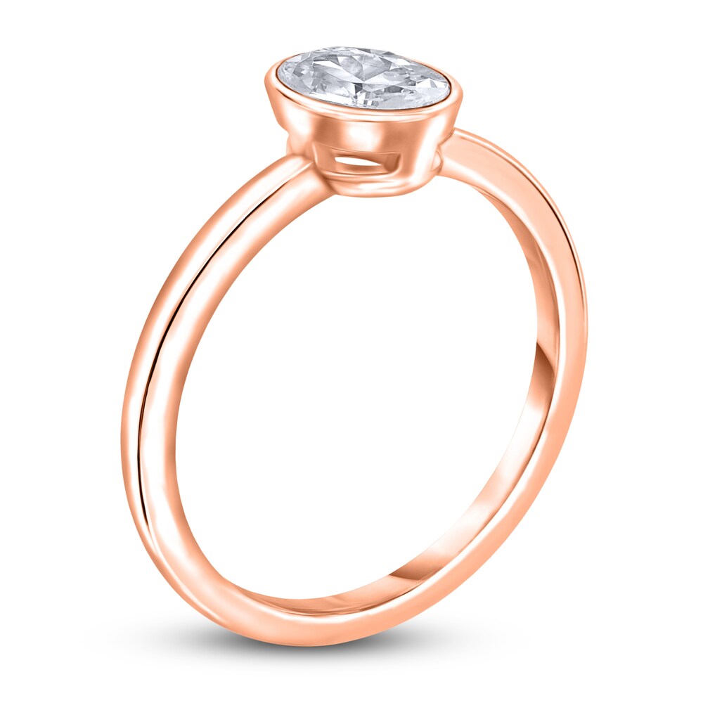 Diamond Solitaire Engagement Ring 1 ct tw Bezel-Set Oval 14K Rose Gold (I2/I) 9kWSVaXe Diamond Solitaire Engagement Ring 1 ct tw Bezel-Set Oval 14K Rose Gold (I2/I) 9kWSVaXe