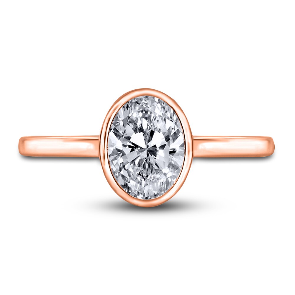 Diamond Solitaire Engagement Ring 1 ct tw Bezel-Set Oval 14K Rose Gold (I2/I) 9kWSVaXe Diamond Solitaire Engagement Ring 1 ct tw Bezel-Set Oval 14K Rose Gold (I2/I) 9kWSVaXe
