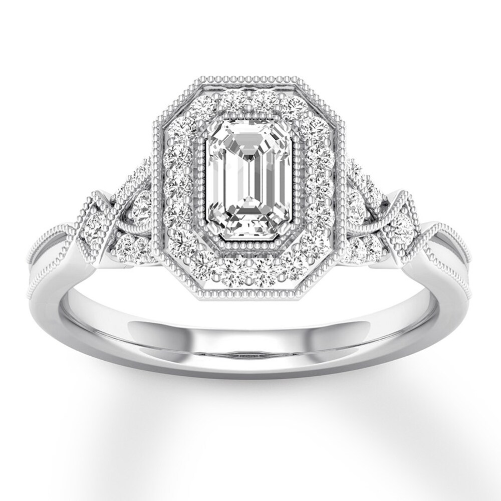 Diamond Engagement Ring 3/4 ct tw Emerald-cut 14K White Gold 9rGJkTbU Diamond Engagement Ring 3/4 ct tw Emerald-cut 14K White Gold 9rGJkTbU