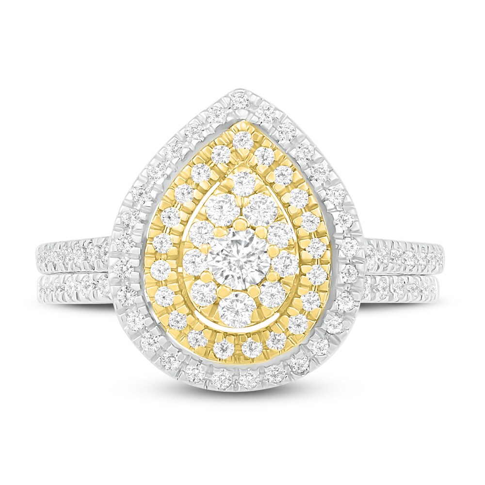 Diamond Bridal Set 7/8 ct tw Round 14K Two-Tone Gold 9tPgvOVE Diamond Bridal Set 7/8 ct tw Round 14K Two-Tone Gold 9tPgvOVE