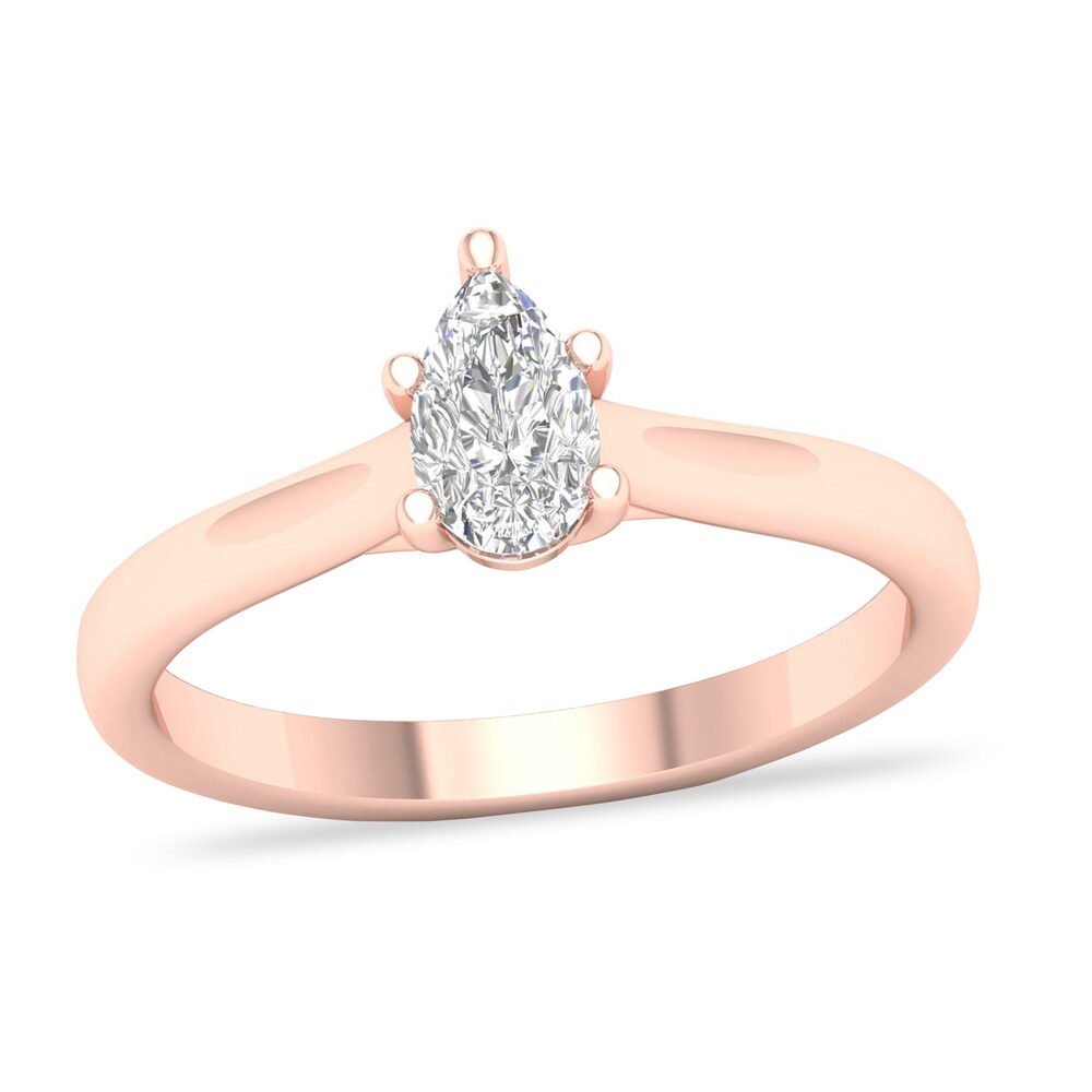Diamond Solitaire Ring 1/2 ct tw Pear-shaped 14K Rose Gold (SI2/I) A2sWyKXW Diamond Solitaire Ring 1/2 ct tw Pear-shaped 14K Rose Gold (SI2/I) A2sWyKXW