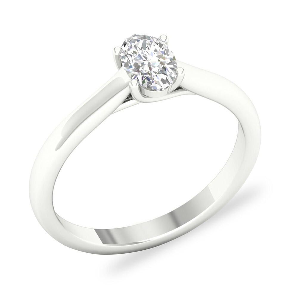 Diamond Solitaire Ring 1/2 ct tw Oval-cut 14K White Gold (SI2/I) A6JLX325 Diamond Solitaire Ring 1/2 ct tw Oval-cut 14K White Gold (SI2/I) A6JLX325