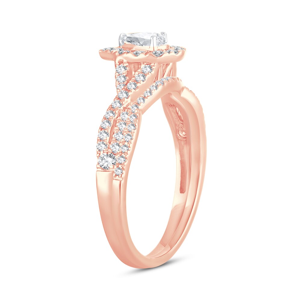 Diamond Bridal Set 1/2 ct tw Pear-shaped/Round-cut 14K Rose Gold A6XTbHPu Diamond Bridal Set 1/2 ct tw Pear-shaped/Round-cut 14K Rose Gold A6XTbHPu